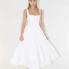 The High Waist Square Neck Midi Dress
