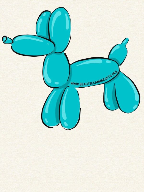 Balloon Doggie Teal Zipped Hoodie - Image 2