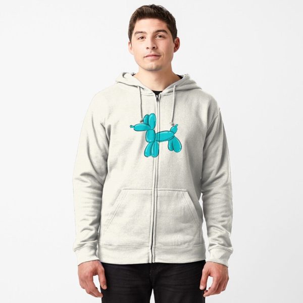 Balloon Doggie Teal Zipped Hoodie - Image 3