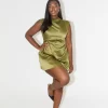 The Satin Straight Neck Mini Dress - Image 6