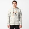 Origami doggie friends // grey linen texture background Zipped Hoodie - Image 3